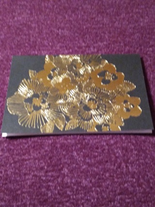 Notecard - Black & Gold Floral