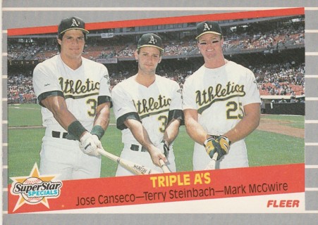 1989 Fleer Super Star Specials #634 Terry Steinbach, Mark McGwire, Jose Canseco