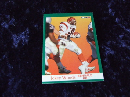 1991 Ickey Woods Cincinnati Bengals Fleer Card #28