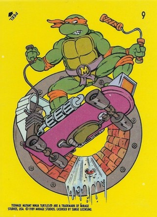  1989 Topps Teenage Mutant Ninja Turtles Series 1 Stickers #9 Power Skateboard