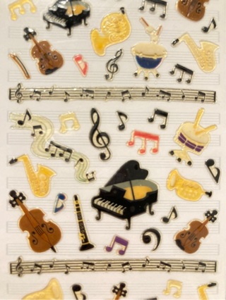 Kawaii Musical Instruments sticker sheet 