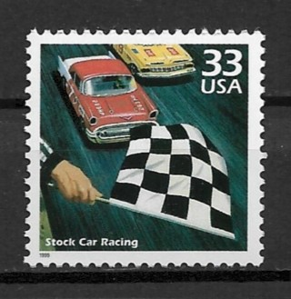 1999 Sc3187n Celebrate the Century: 1950s Stock Car Racing MNH