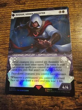 Magic the gathering mtg Roshan Hidden Magister showcase foil Assassins Creed