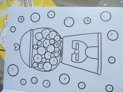 Fun new stickers.  COLOR your own "BUBBLE GUM MACHINE & GUMS" Stickers!!!