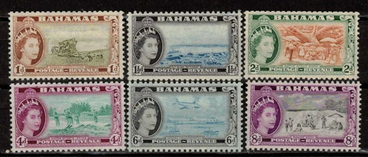 Bahamas Stamps with Queen Elizabeth 1954