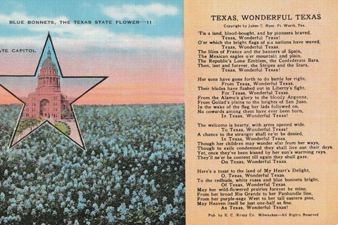 Vintage Unused Postcard: h: Texas Wonderful Texas