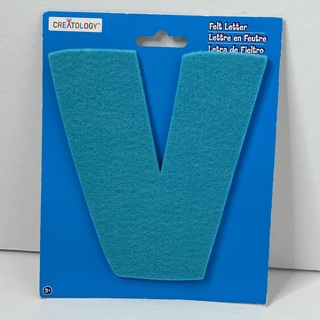 Blue Felt V Initial Letter Monogram 