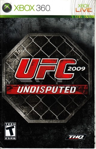 XBOX 360, UFC 2009 Undisputed Manual only