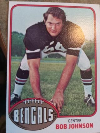 1976 TOPPS BOB JOHNSON CINCINNATI BENGALS FOOTBALL CARD# 28