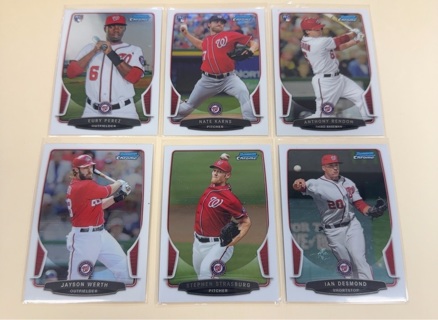 2013 Bowman chrome baseball lot Washington Nationals 