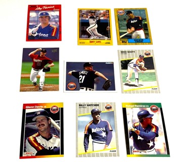 Astros-9 Card Lot-Swindell,Davis,Scott,Lopes,Trevino,Hatcher