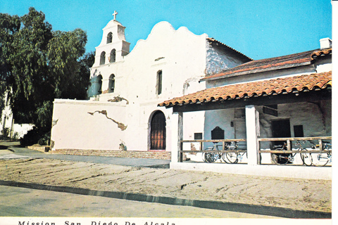 Vintage Postcard Mission San Diego De Alcala, San Diego, CA