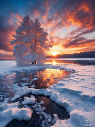 Listia Digital Collectible: Frozen Lake At Sunset