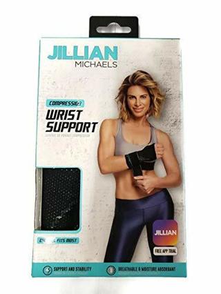 Jillian Michaels Compression Wrist Support - One Size Fits Most - Support and Stability