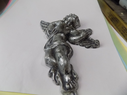 Vintage 5 inch silver acrylic angel playing violin