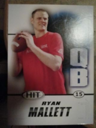 2011 SAGE HIT ROOKIE RYAN MALLETT FOOTBALL CARD# 15