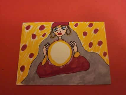 Fortune teller aceo art card original