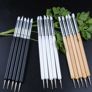 5Pcs/Set Stainless Steel Two Head Sculpting Polymer and Soft Pottery Clay Tool Silicone 