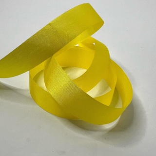 Yellow Satin Floral 5/8” Wide Ribbon 