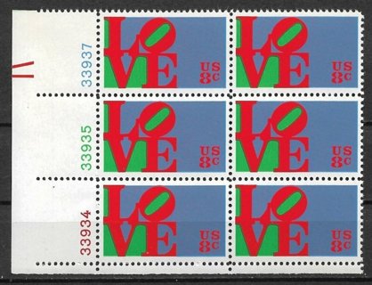 1973 Sc1475 "Love" by Robert Indiana MNH PB6