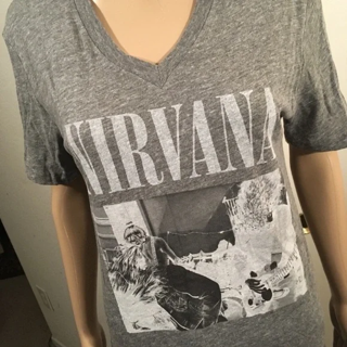 NEW WOMEN'S Nirvana Shirt VNECK Grunge Band SMALL