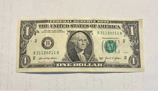 One Dollar Fancy Serial Number!