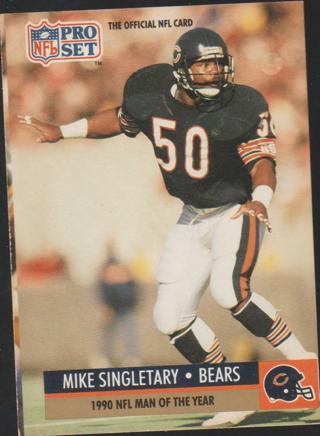 Mike Singletary 1991 Pro Set #5 Chicago Bears football card