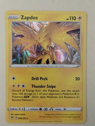 Zapdos 048/185 rare holo nm pokemon