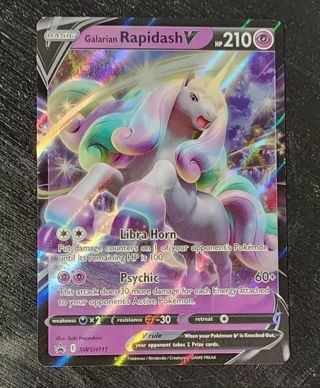 NM Ultra Rare Galarian Rapidash V SWSH Pokemon card