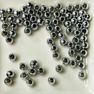 100 Silver Round 3mm Beads 