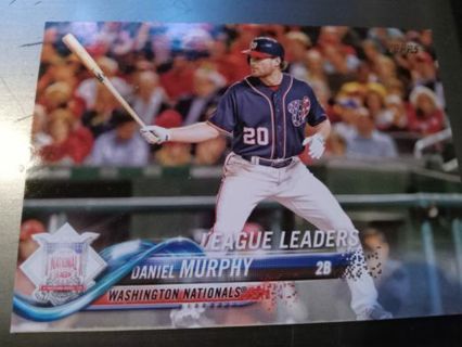 2018 TOPPS LEAGUE LEADERS DANIEL MURPHY WASHINGTON NATIONALS BASEBALL CARD# 307