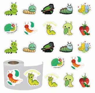 ↗️⭕(10) 1" CUTE CATERPILLAR STICKERS!!