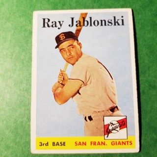 1958 - TOPPS BASEBALL CARD NO. 362 - RAY JABLONSKI  - GIANTS