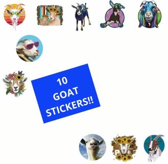 ⭐NEW⭐(10) 1" CUTE GOAT STICKERS!!