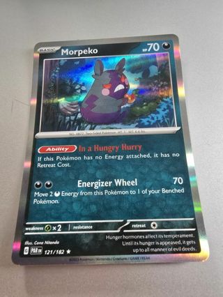 Pokemon Morpeko holo rare card 121/182