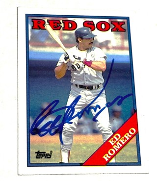 Autographed 1988 Topps Ed Romero-Boston Red SoxSigned Card Baseball MLB Autographed