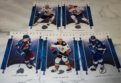 Lot of 5 NHL C’s & A’s from 2023 Upper Deck Artifacts