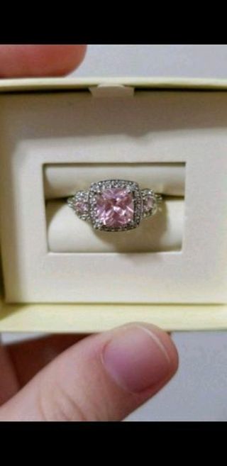 Sterling Silver Pink Cubic Zirconia Ring