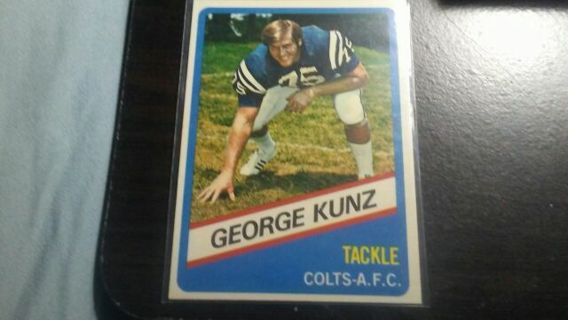 RARE ORIGINAL 1976 WONDER BREAD ALL STAR SERIES GEORGE KUNZ COLTS FOOTBALL CARD# 7