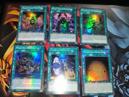 6 mint condition super rare holo Yugioh Spell Cards