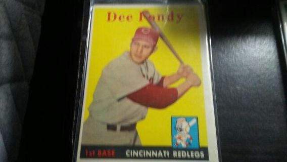 1958 TOPPS DEE FONDY CINCINNATI RED LEGS BASEBALL CARD# 157