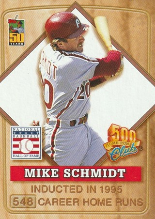 2001 Topps Post Cereal MIKE SCHMIDT Philadelphia Phillies 500 Home Run Club Card