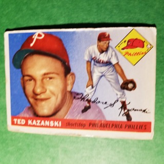 1955 - TOPPS BASEBALL - CARD NO. 46 - TED KAZANSKI  - PHILLIES