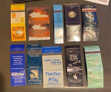 10 DIFFERENT VINTAGE MATCHBOOK COVERS 