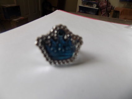 Childs ring large blue crown jewel