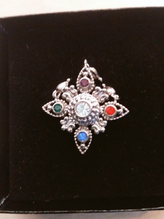 Bob Mackie Rhinestone Pin Brooch in Box