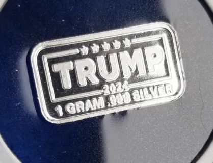 "NEW" one gram .999 ☆TRUMP 2024☆ Pure Fine Silver collectible