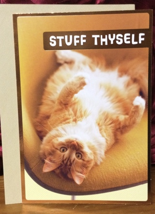 Fat Orange Cat Thanksgiving Card