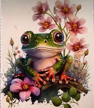 Cute Frog - 3 x 3 MAGNET - GIN ONLY