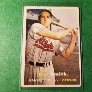 1957 - TOPPS EX- NRMT+ BASEBALL CARD NO. 41 - HAL SMITH - A'S